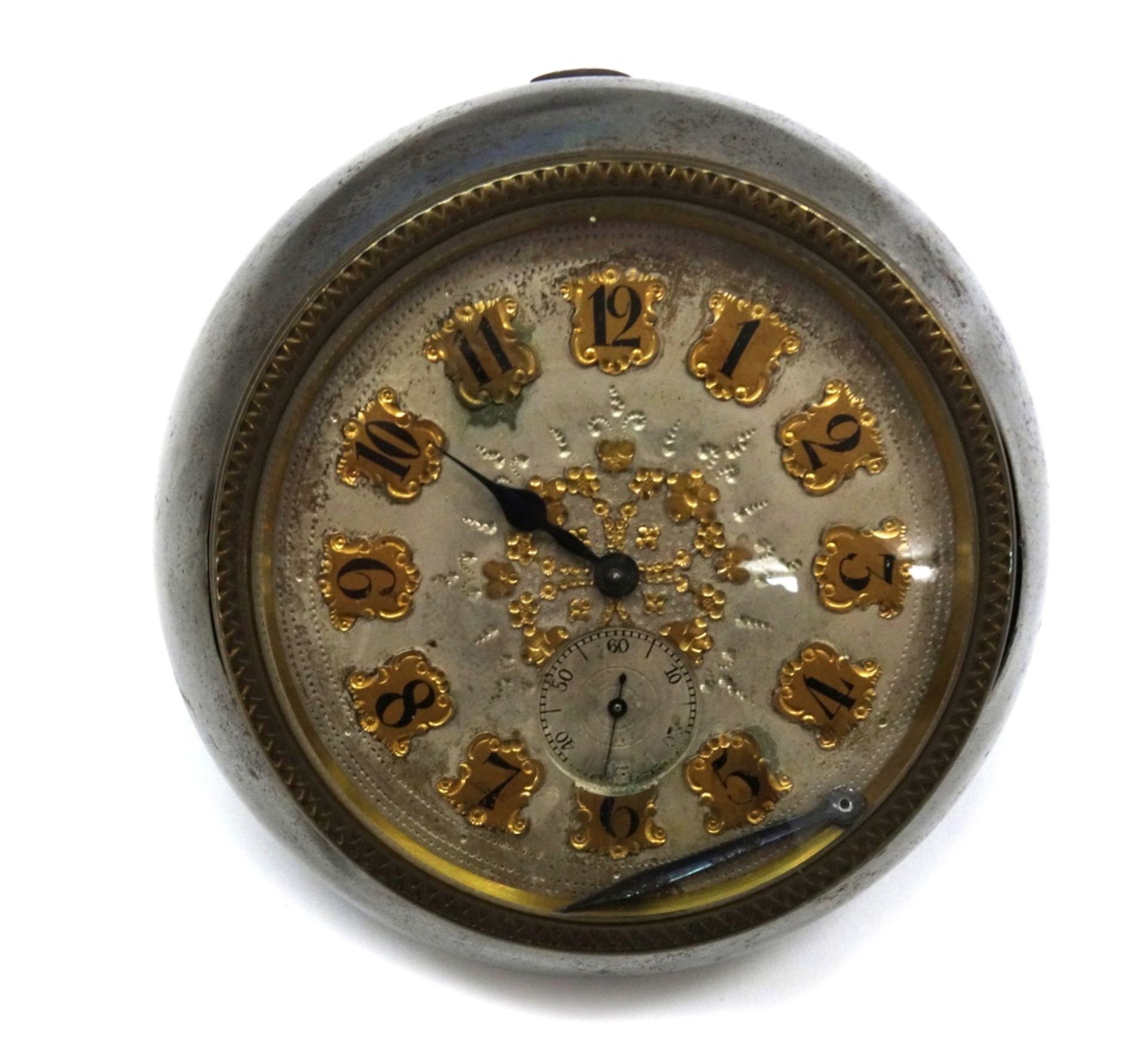 Ancrel: a circular gun metal and gilt metal mounted Strut timepiece, circa 1870,