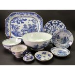 A group of Chinese blue and white Export porcelain, mostly 18th century,