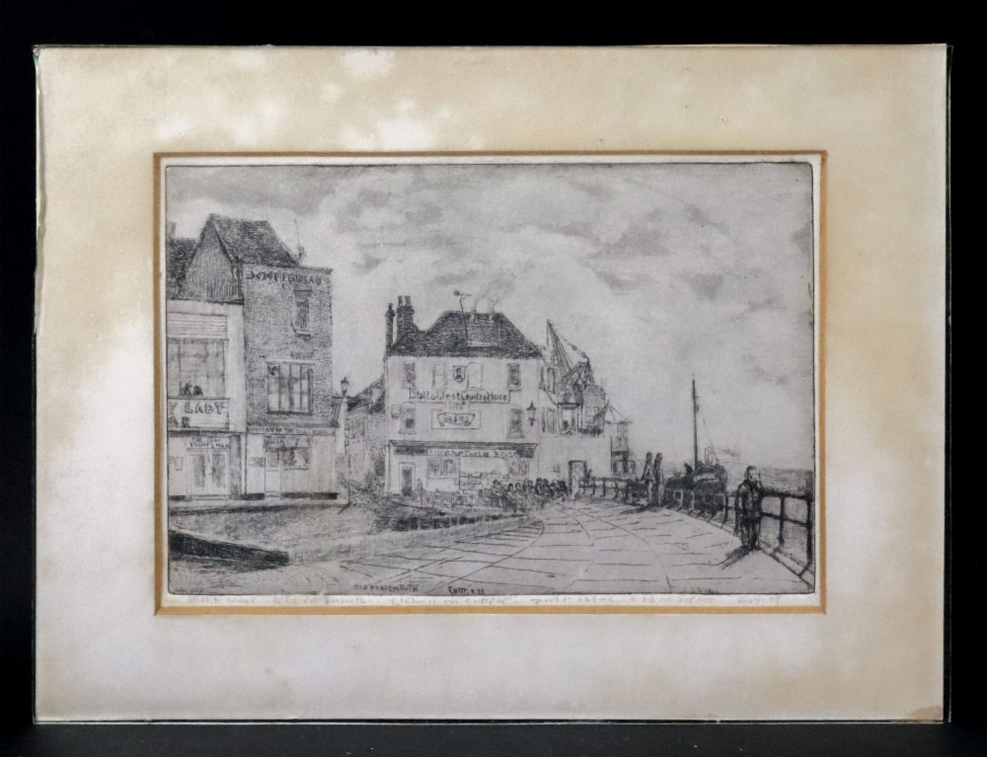 English School, 20th Century, Portsmouth Harbour, inscribed in pencil (in lower margin), etching, - Image 3 of 3