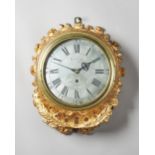 A GEORGE III GILTWOOD WALL TIMEPIECE By Heeley, Deptford,