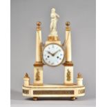 A FRENCH GILTMETAL-MOUNTED MARBLE MANTEL CLOCK Early 19th Century and later Modelled with a
