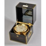 A Fine brass-mounted calamander eight-day marine chronometer with Poole's auxillary compensation