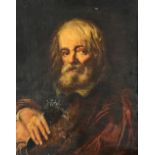 Manner of Giuseppe Nogari, Study of an old man, oil on canvas, bears a signature, unframed,