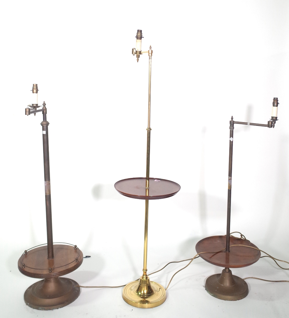 Three similar tubular metal standard lamps with adjustable anglepoise arm, - Image 2 of 13