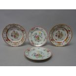 A pair of Chinese famille-rose plates, Qianlong,