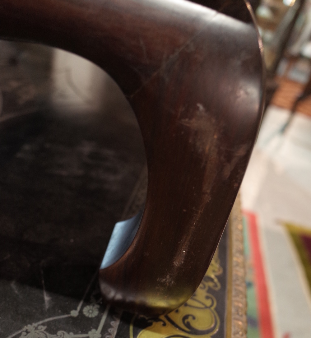 A late 19th century Chinese hardwood rectangular cabinet stand, on inswept supports, - Image 4 of 6