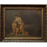 Continental School (18th century) Roman Charity or Cimon and Pero, oil on panel, 22.
