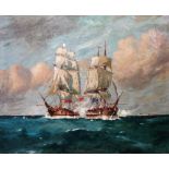 English School (19th/20th century), The Capture of the U.S.S. Chesapeake by H.M.S.