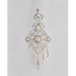 A pair of Victorian diamond pendant earrings,