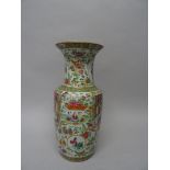 A Canton famille-rose baluster vase, 19th century,