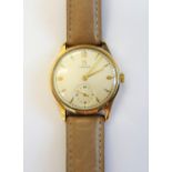 An Omega 9ct gold circular cased gentleman's wristwatch,