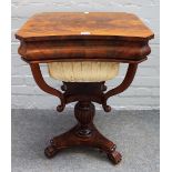 An early 19th century French mahogany work table,