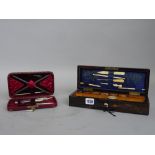 A Coromandel rectangular sewing box with hinged lid and fitted interior,