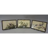 Three Chinese paintings on rice paper, 19th century,
