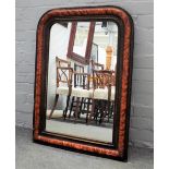 A 19th century French arch top mirror with simulated tortoiseshell frame, 65cm wide x 91cm high.