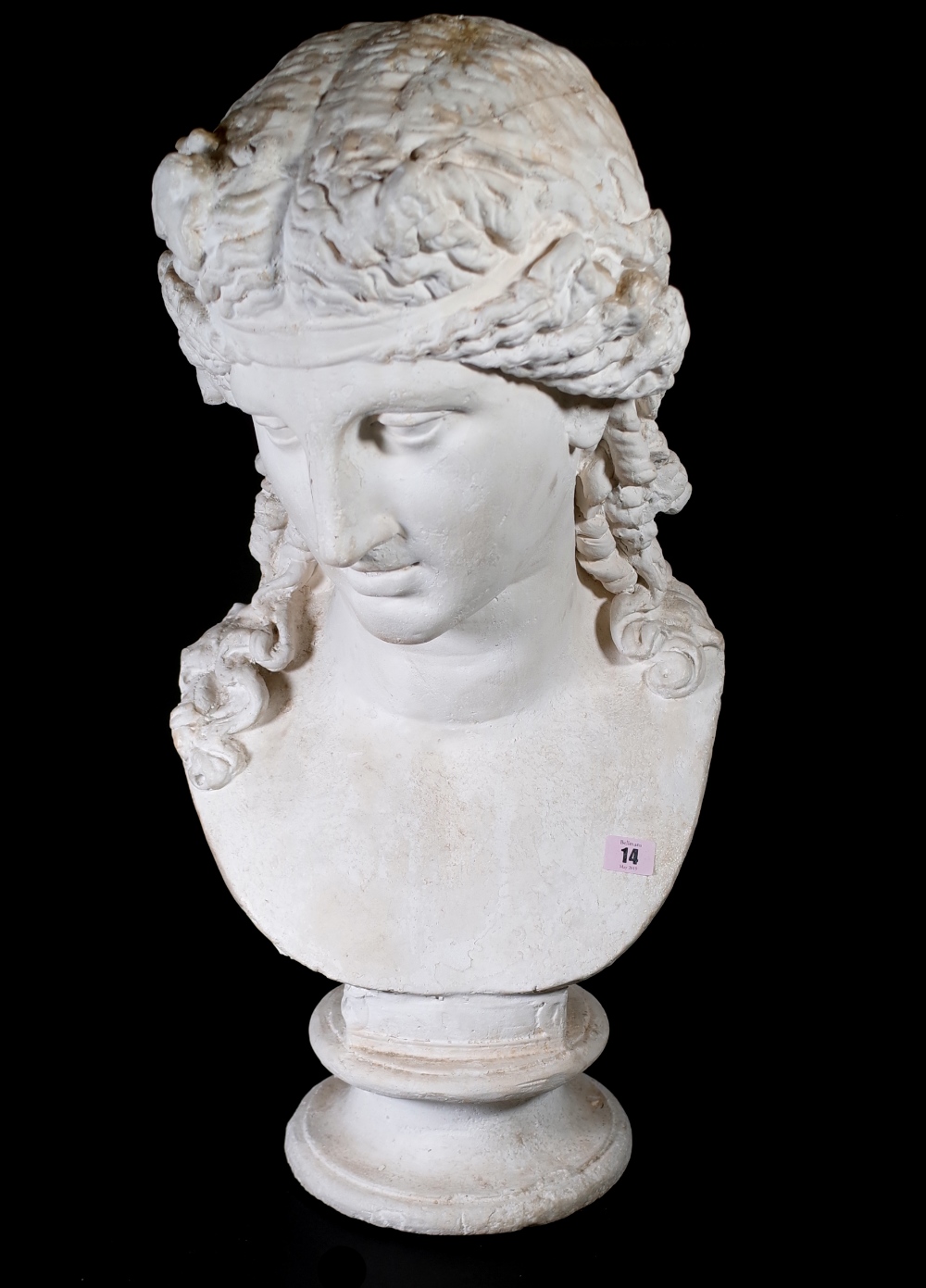 After the Antique; a modern plaster bust of a woman, 70cm high. - Image 4 of 13