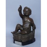 Margaret Wrightson (1877-1976) bronzed plaster maquette 'A Gift for Elizabeth',