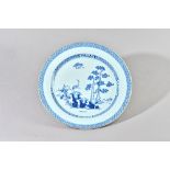 A pair of large Chinese export blue and white plates, Qianlong,