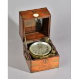 A BRASS-BOUND ROSEWOOD TWO-DAY MARINE CHRONOMETER Signed Bruce, Liverpool, No.