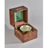 A Victorian mahogany and brass-bound two day marine chronometer with Poole's auxiliary compensation
