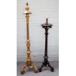 An 18th century style giltwood standard lamp, Italian manner,