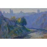 Wynford Dewhurst (1864-1941), Gorges of La Creuse, France, pastel, signed, 31cm x 48cm.