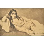Edouard Manet (1832-1883), Odalisque, etching, unframed, 12.5cm x 19.5cm.
