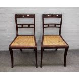 Attributed to Gillows; a pair of Regency mahogany side chairs,