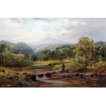 Follower of Benjamin Williams Leader, River landscape, oil on canvas, bears a signature,