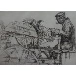 Frank Brangwyn (1867-1956), The knife grinder, etching, signed in pencil (on mount), 17cm x 24.5cm.