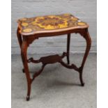 A Victorian walnut framed occasional table,