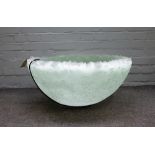 A large modern glass centrepiece of circular bowl form,