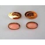 A Bvlgari pair of gold earclips, each of oval spiral design, detailed Bvlgari N.Y.