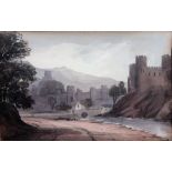 William Evans of Eton (1798-1877), Conway Castle, watercolour, 13cm x 19cm,; together with a pen,