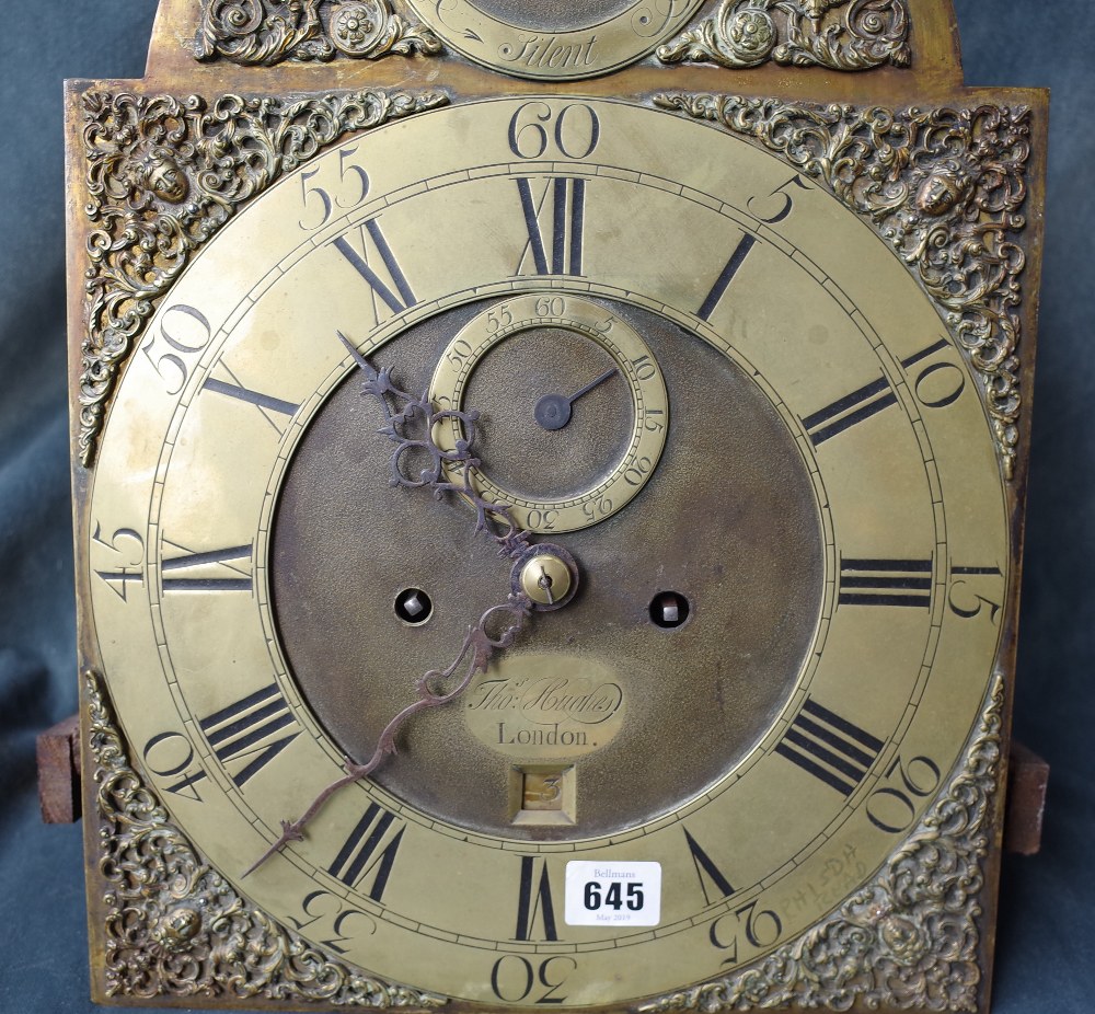 A LONGCASE CLOCK MOVEMENT The dial signed Thomas Hughes, London 12in. - Image 3 of 7