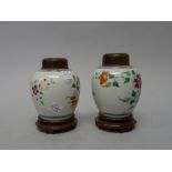 A pair of small Chinese famille-rose oviform vases, Qianlong,