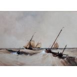 A group of three Marine watercolours, including works attributed to William Callow,