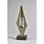 Denis Mitchell (1912-1993) 'Gwenap', Verdigris patinated bronze of abstract trident form, 1968,
