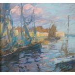 ** Hornuth (20th century), Harbour scene, pastel, indistinctly signed and dated 1925,
