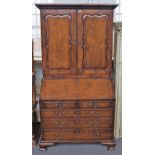 A mid-18th century mahogany bureau bookcase,