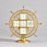 A SWISS BRASS EIGHT-DAY MANTEL COMPENDIUM TIMEPIECE Angelus,