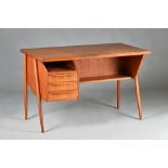 Made in Denmark Designed; a mid-20th century teak desk,