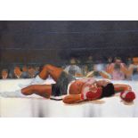 Terence Cherry? (contemporary) Boxing scene, possibly depicting Sonny Liston after Neil Leifer,
