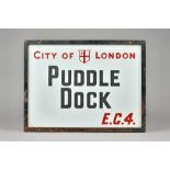 London Street Sign; Puddle Dock EC4, 60cm x 45cm.