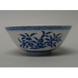 A Chinese blue and white bowl, blue Daoguang seal mark but later,