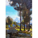 Harold Speed (1872-1957), Among the ruins at Olympia, oil on board, signed,