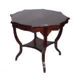 An Edwardian rosewood octagonal centre table, 74cm wide x 68cm high.