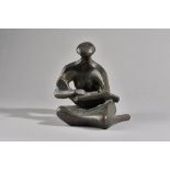 Leslie Summers (1919-2006) bronze depicting mother cradling a child, Morris singer foundry mark,