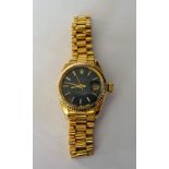 A Rolex Oyster Perpetual Datejust lady's 18ct gold bracelet wristwatch,