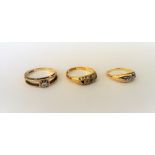 A 9ct gold and diamond single stone ring,